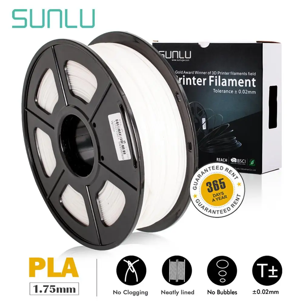 Нить PLA для 3D принтера SUNLU 1 75 мм кг/рулон катушка 0 02 фунтов точность нити +/ и 3d