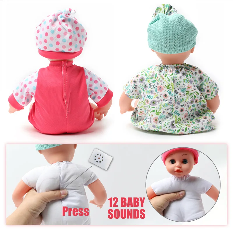 14 Inch Simulation Bebe Reborn Silicone Clothes Milk Bottle Set 36cm Realistic Sound Baby Doll for Toys Children Kids Gifts | Игрушки и