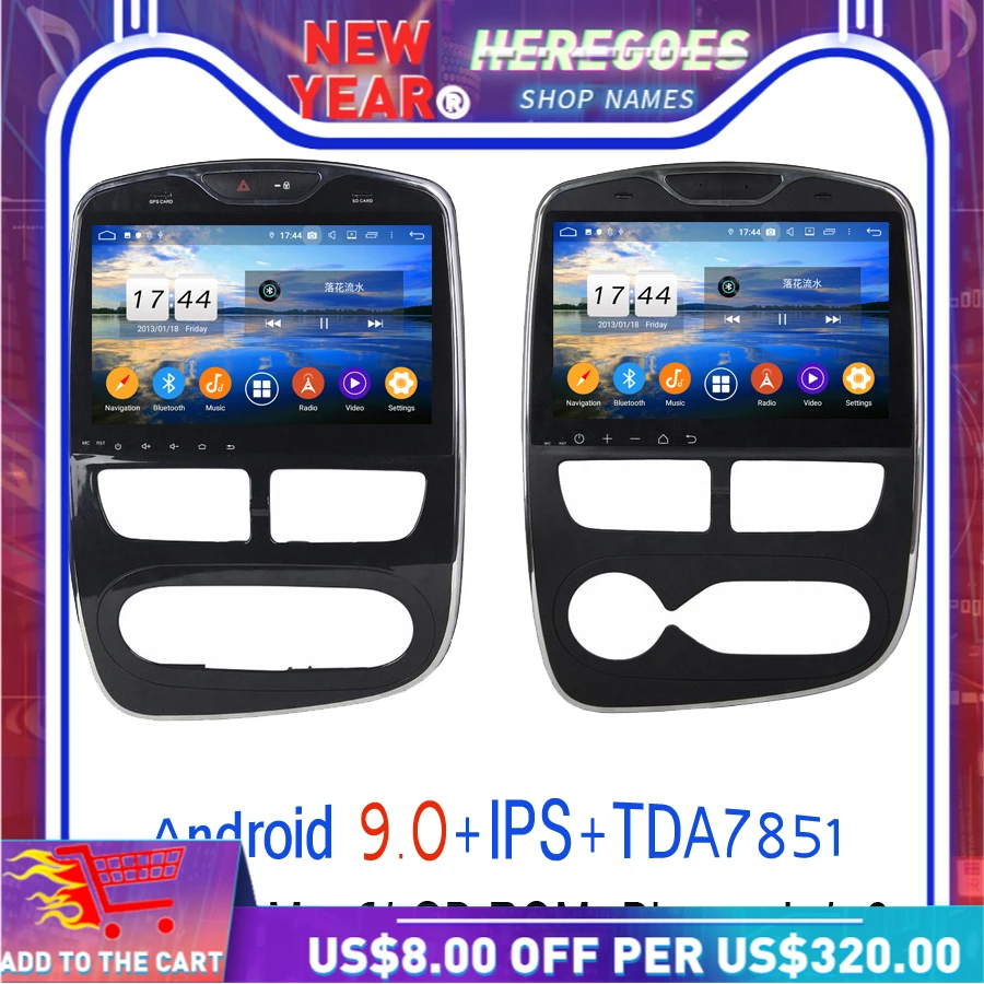 DSP Android 10 0 для Renault Clio 2013 2017 RAM 8 Core 6 ROM автомобильный dvd плеер GPS ГЛОНАСС карта RDS