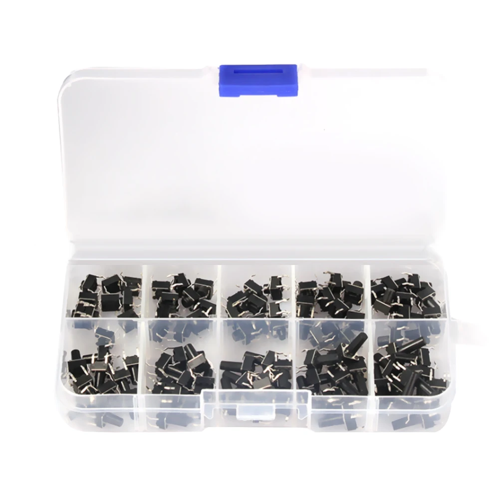 

100pcs / 10 models 6*6 Light micro touch Switch sets Push Button Switch Kit , Height: 4.3MM - 13MM DIP 4Pin 6x6 Keys Tact ON/OFF