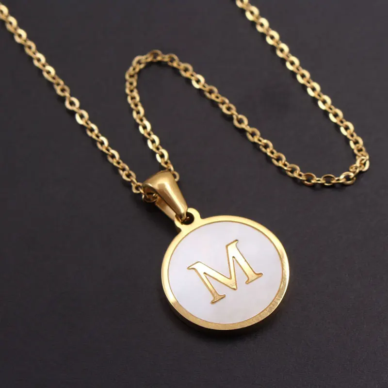 

Gold Color Stainless Steel 26 Letter Alphabet Chain Pendant Necklaces For Women Men Fashion Jewelry
