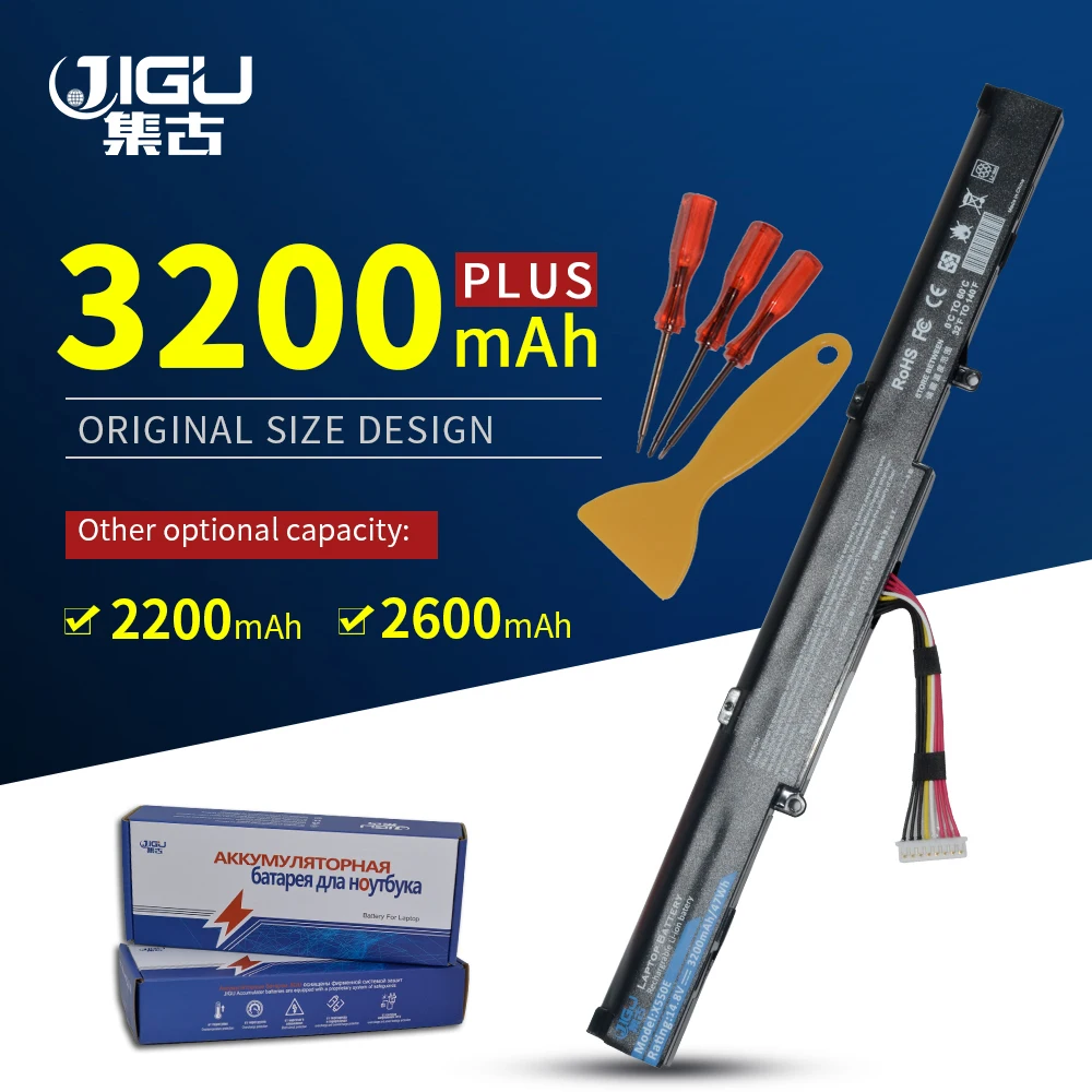 JIGU 4 ячеек ноутбука Батарея A41-X550E для ASUS X751MA X450 F450 A450C X751MD R752L K751L X550DP X750J A550D F450C K550D |
