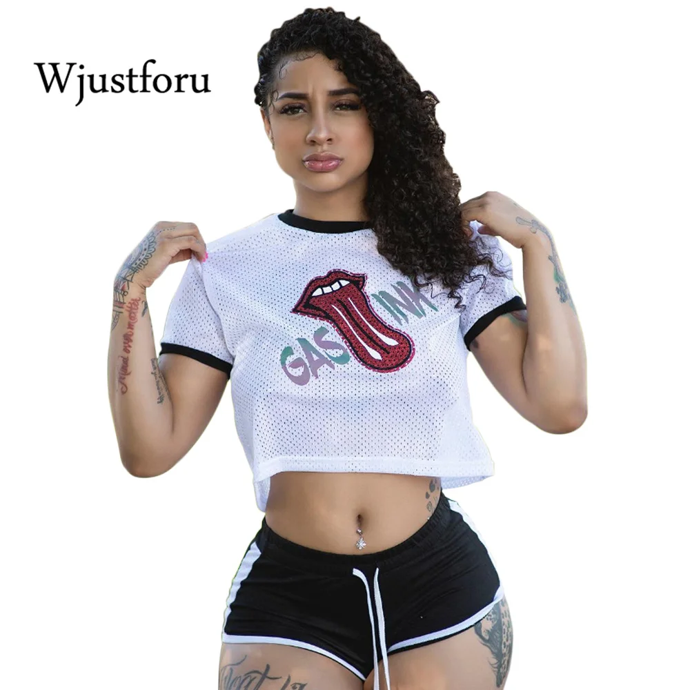 Wjustforu сексуальный комплект из двух предметов с принтом женские повседневные