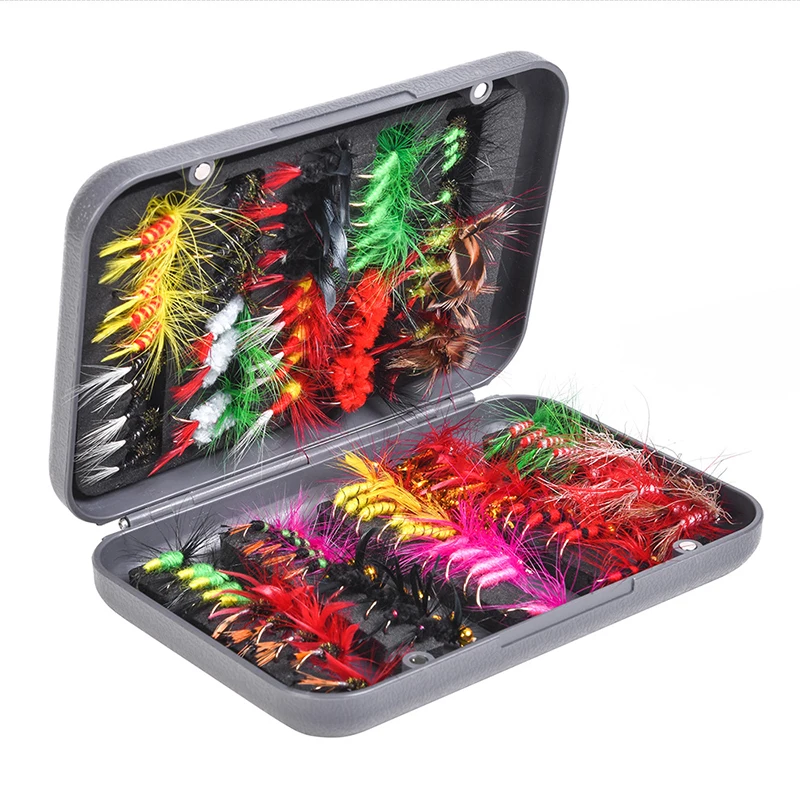 

20Pcs/100Pcs LEO Bionic Fishing Lure Set Lifelike Soft Feather Hook Outdoor Fisherman Tools Fly Insect Fake Lure