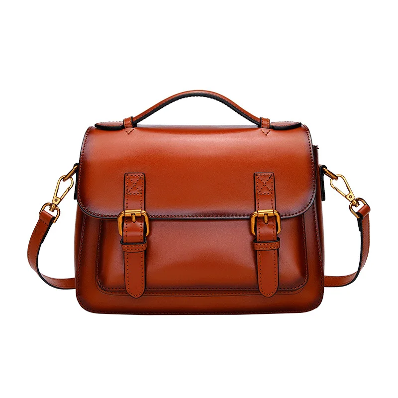 

Women Tote 100% Genuine Cowhide Handbags Luxury Women Bags Designer Retro Shoulder Crossbody Bag For Lady