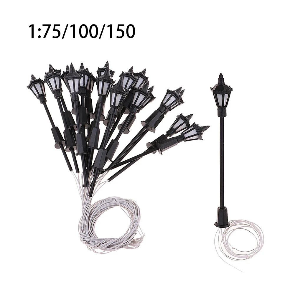 

20Pcs Model Street Lights Scale 1:75/100/150 Railway LED Lamppost Patio Lamps Warm Light LED 20*Model Street Lights