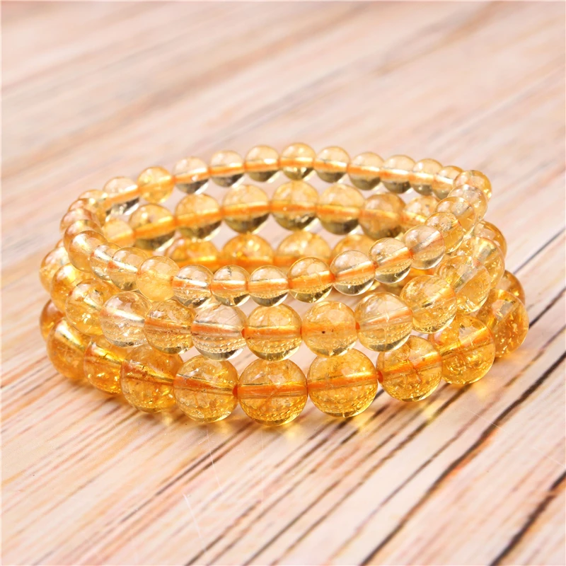 Браслет с бусинами для йоги из натурального цитрина | Украшения и аксессуары