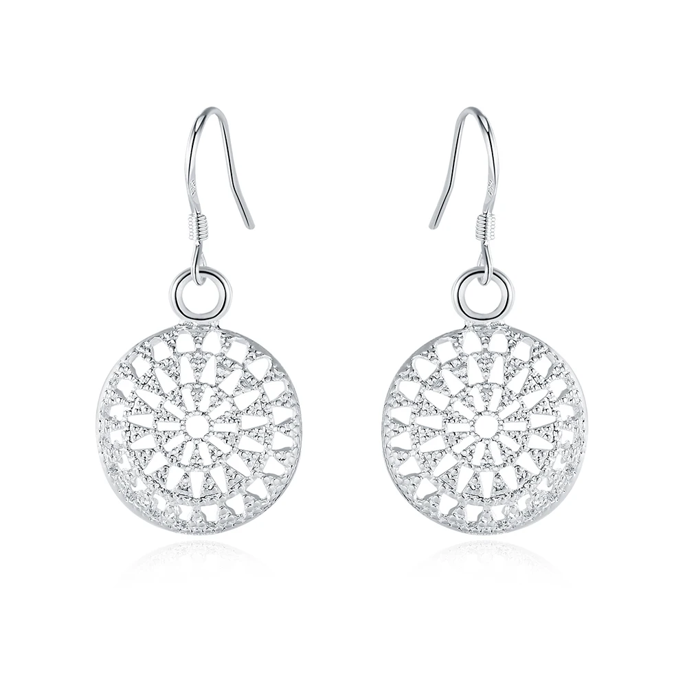 925 посеребренные 2020 трендовые Модные полые круглые женские серьги серебряные