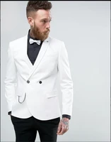 white custom made mans suits for wedding slim fit groom tuxedos best man wear dinner suits business suits 2 piecesjacketpants