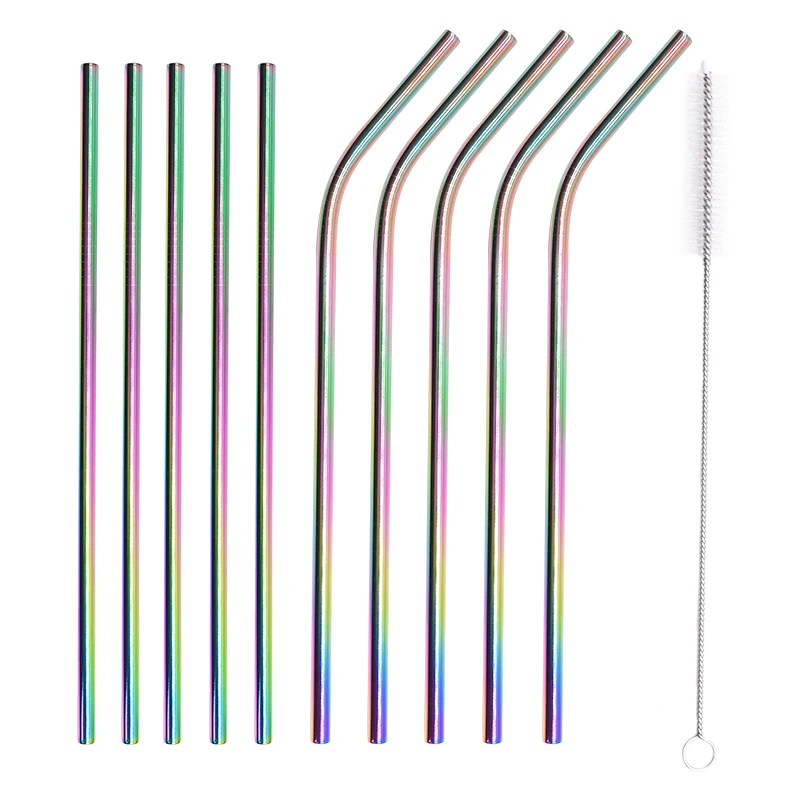 Многоразовая Питьевая солома 304 нержавеющая сталь металлическая соломинка
