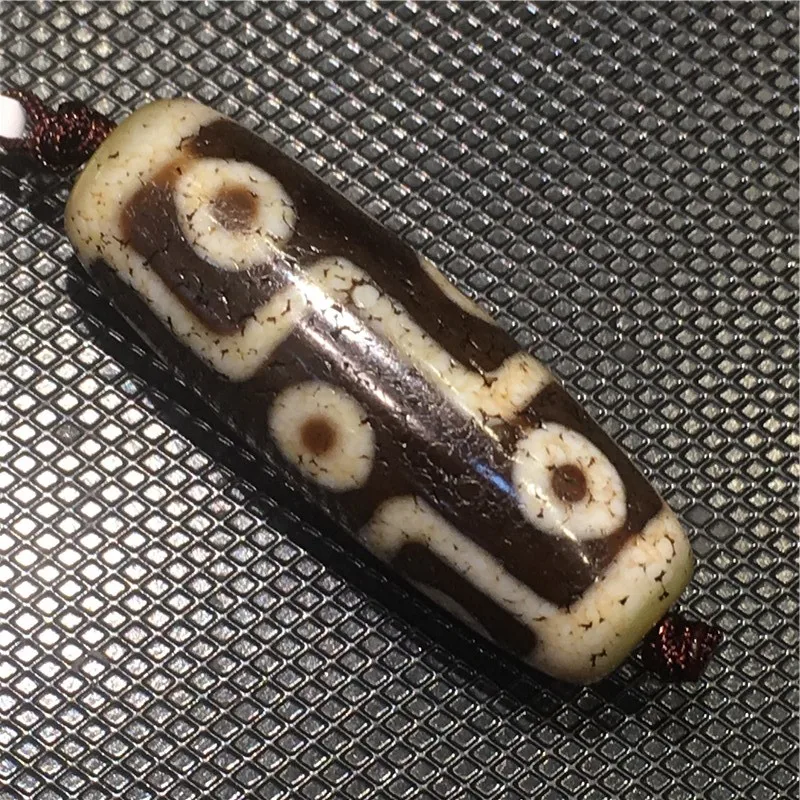 

180119-3 Natural Agate Old Material 9 Eyes Tibetan Dzi Beads Powerful Amulet Antique Collectible Real Tibet Beads Free Shipping