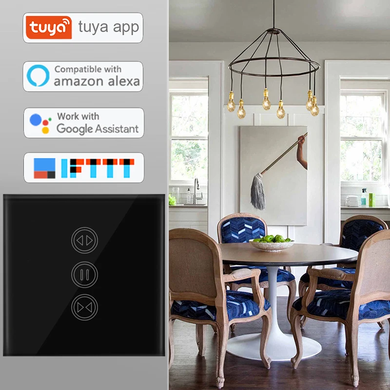 Smart Life шторка с WIFI переключатель для Электрический моторизованный занавес слепой Ролик затвора Голосовое управление для Google Home Amazon Alexa