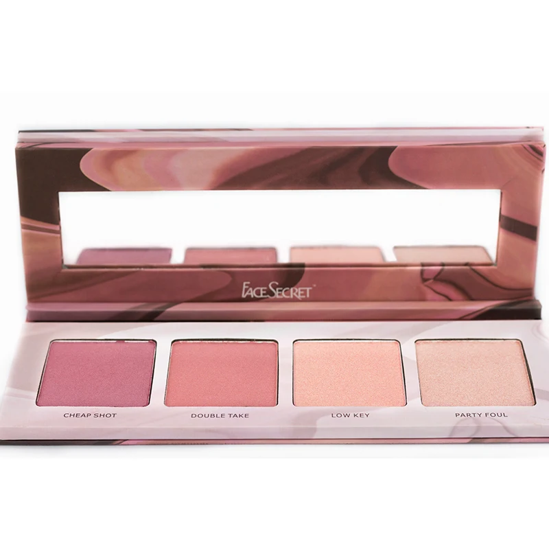 Палитра теней хайлайтер Блеск Румяна для лица Контур Макияж 8 цветов Тени век + 4