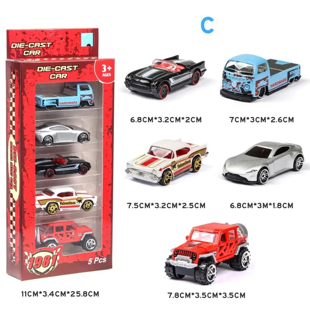 5pcsset diecast simulation 164 mini kids toy car vehicle sliding alloy sports car model set multi style gift toys for children free global shipping