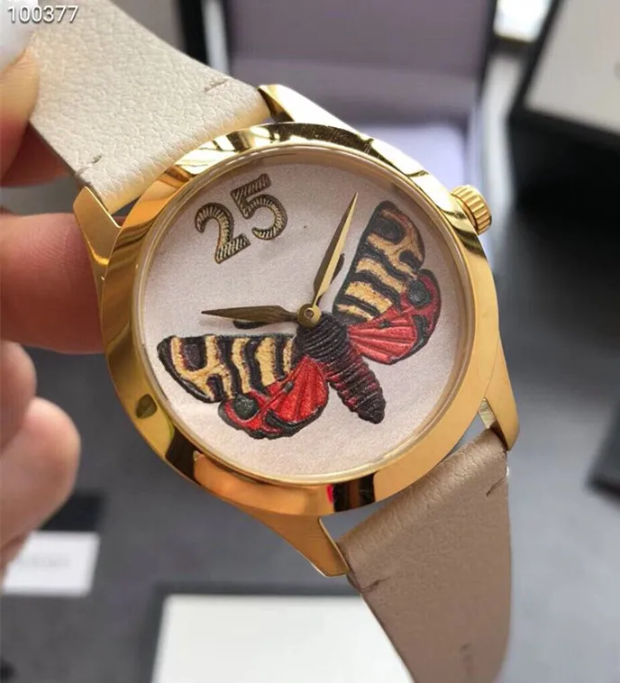 Роскошные Брендовые Часы 5 видов цветов из натуральной кожи часы в виде пчелы