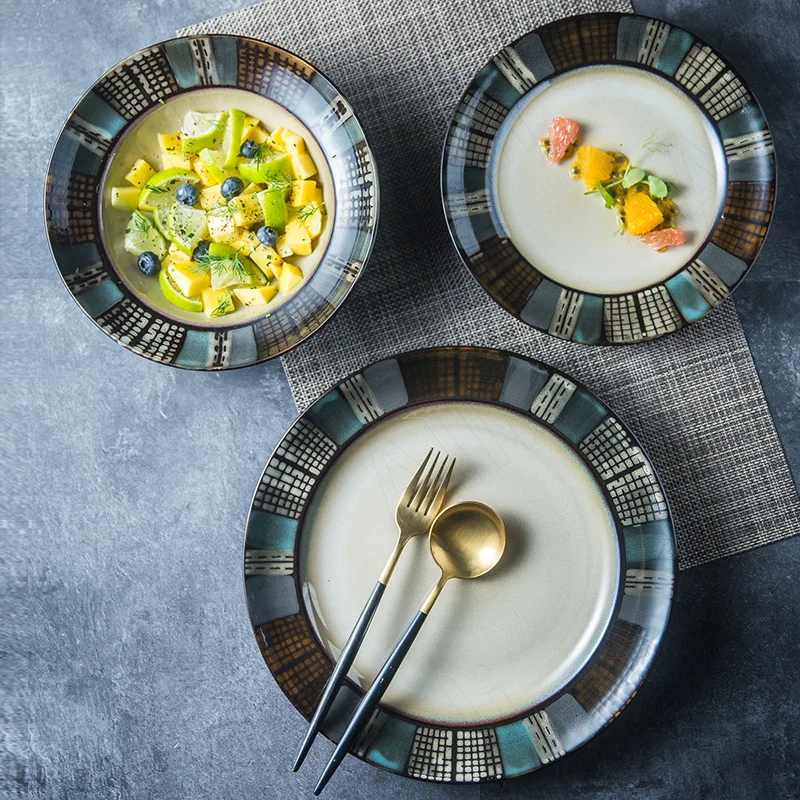 Европейская керамическая тарелка креативное подглазурное ремесло блюдо в