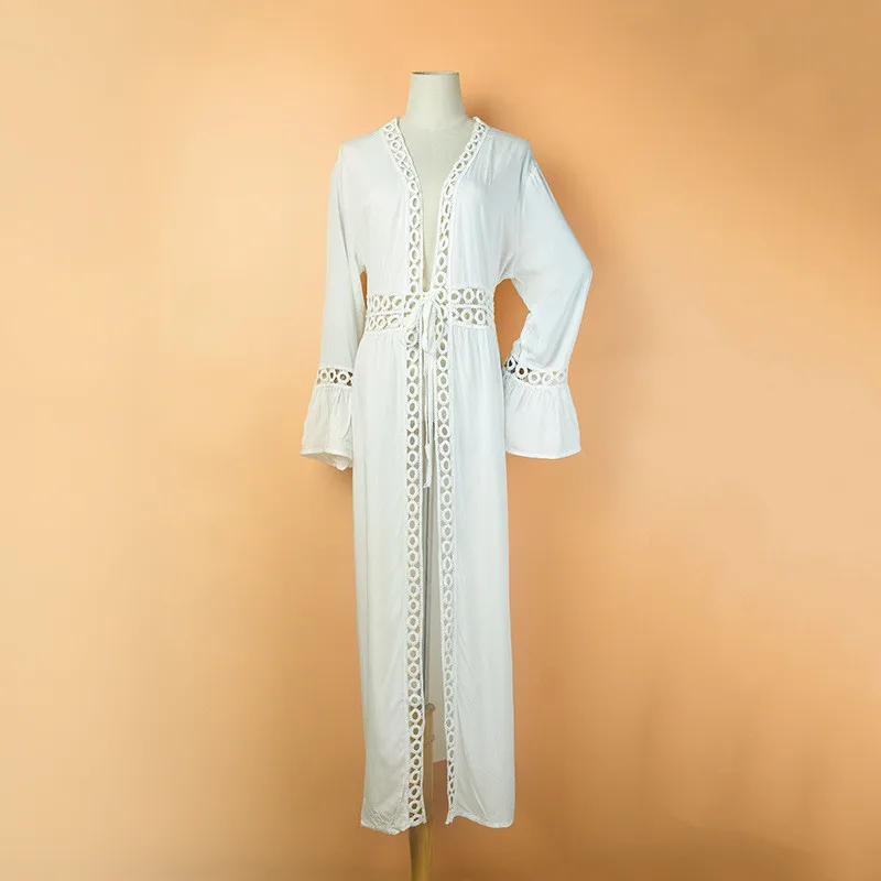 Женский купальник 2020 накидка на бикини кафтан с длинным рукавом Пляжная туника