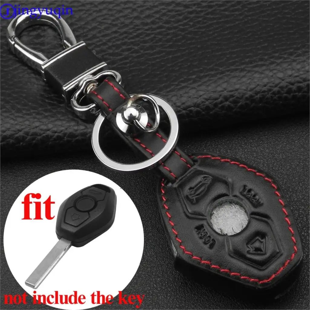 Кожаный чехол для ключей с 2 кнопками BMW X3 X5 Z3 Z4 3 5 7 SERIES E38 E39 E46 E83 M5 325i|key case for bmw|2