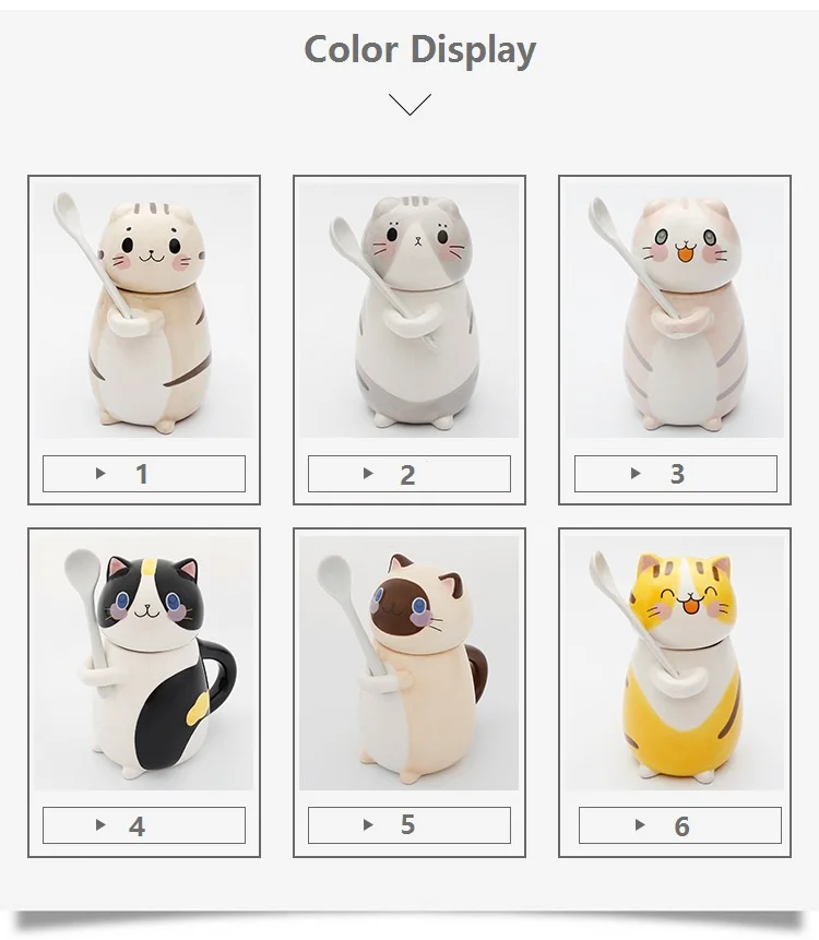 Творческий Кот из мультфильма Kawaii разрисованная вручную керамика кружки 3D чашка для кофе с молоком забавные кружки с крышкой Ложка Рождественский подарок украшение стола