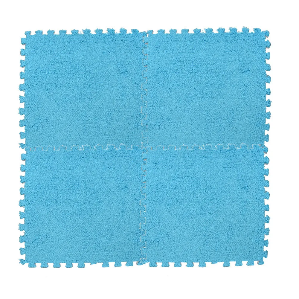 

25x25cm 7 Colors Soft Comfortable Mats For Home Decoration Kids Carpet Foam Puzzle Mat Eva Shaggy Velvet Baby Eco Floor