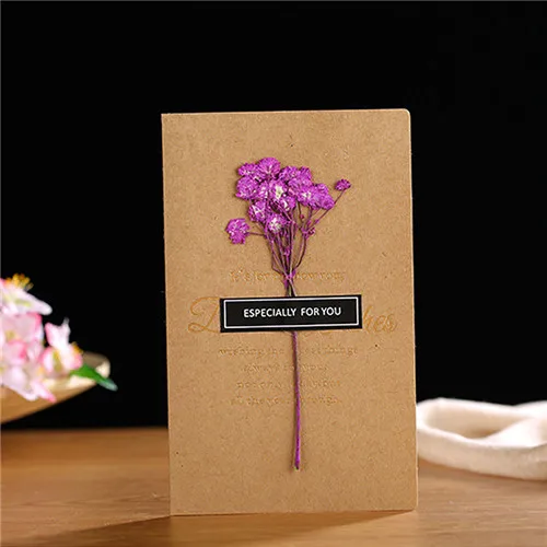 B-9 Gypsophila цветы карты складные пустые бумажные поздравительные открытки на день рождения спасибо фестиваль детский подарок Скрапбукинг аксессуары - Цвет: B-9