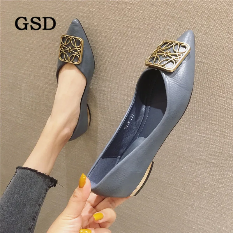 Модная женская обувь на плоской подошве с острым носком и бантом в горошек