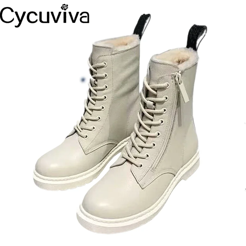 Женские зимние ботинки шерстяные повседневные с импульсом шикарные белые на