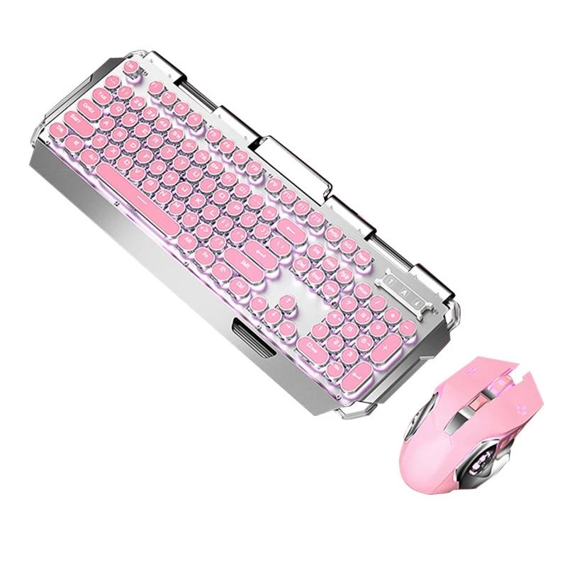

Gaming Keyboard ,104-Key Waterproof Keyboard for X10 Steampunk Cute Pink Real Mechanical Keyboard