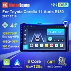 Автомобильный мультимедийный плеер motoреквип для Toyota Corolla 11 Auris E180 2017 2018, Android 10,0, GPS-навигация, Wi-Fi, Carplay
