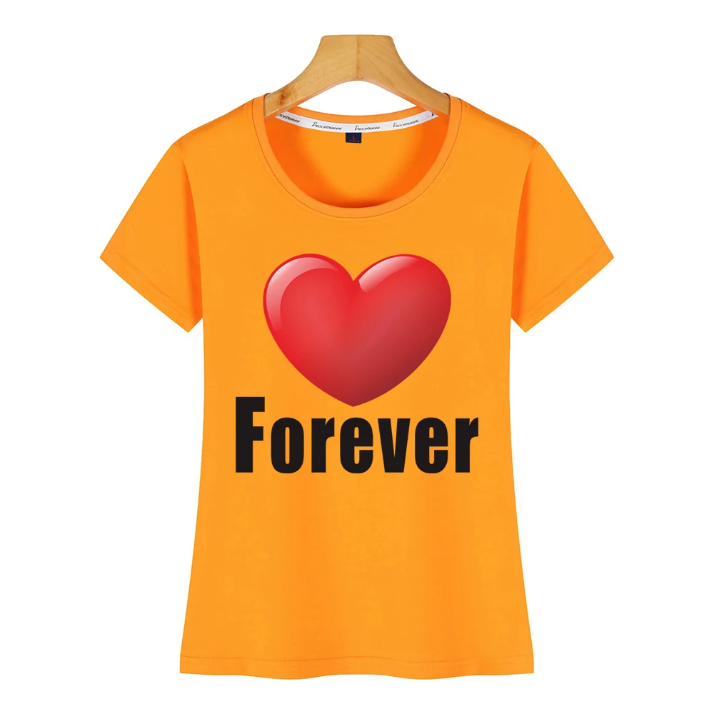Женская Базовая черная футболка с принтом love forever|Футболки| |