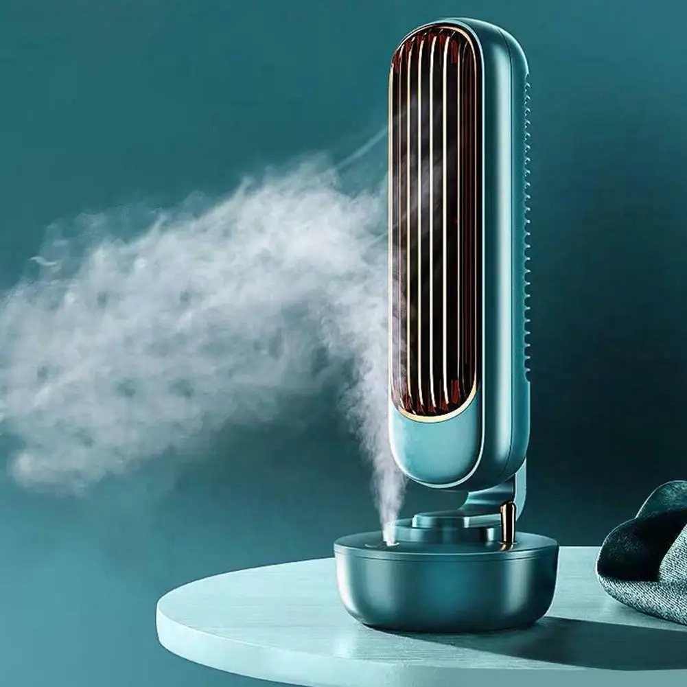 

2021 New Air Cooler Fan Multifunctional Desktop Silent Air Conditioner Humidifier Home Office USB Leafless Cooling Fan