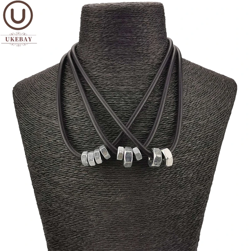 

UKEBAY New Screw Accessories Black Choker Necklace Women Statement Necklaces Top Designer Handamde Jewelry Punk Style Jewellery