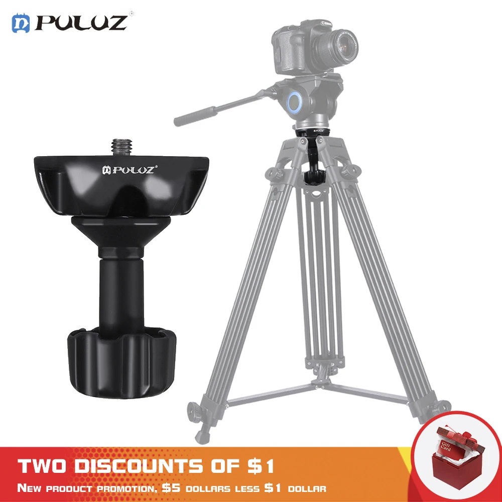 PULUZ 75mm Semisphere Converter Half Ball Flat to Bowl Adapter with 1/4" and 3/8" Screws for Fluid Head Tripod DSLR Rig Camera