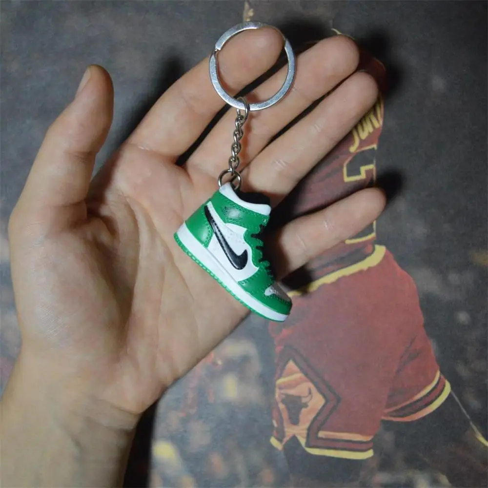 one shoe keychain Дропшиппинг aj1 offwhite Chicago Unc брелок в виде кроссовка Air Jordan 1 3D мини-кроссовки, закрытая спортивная обувь брелок в виде кроссовка s - Цвет: one shoe keychain