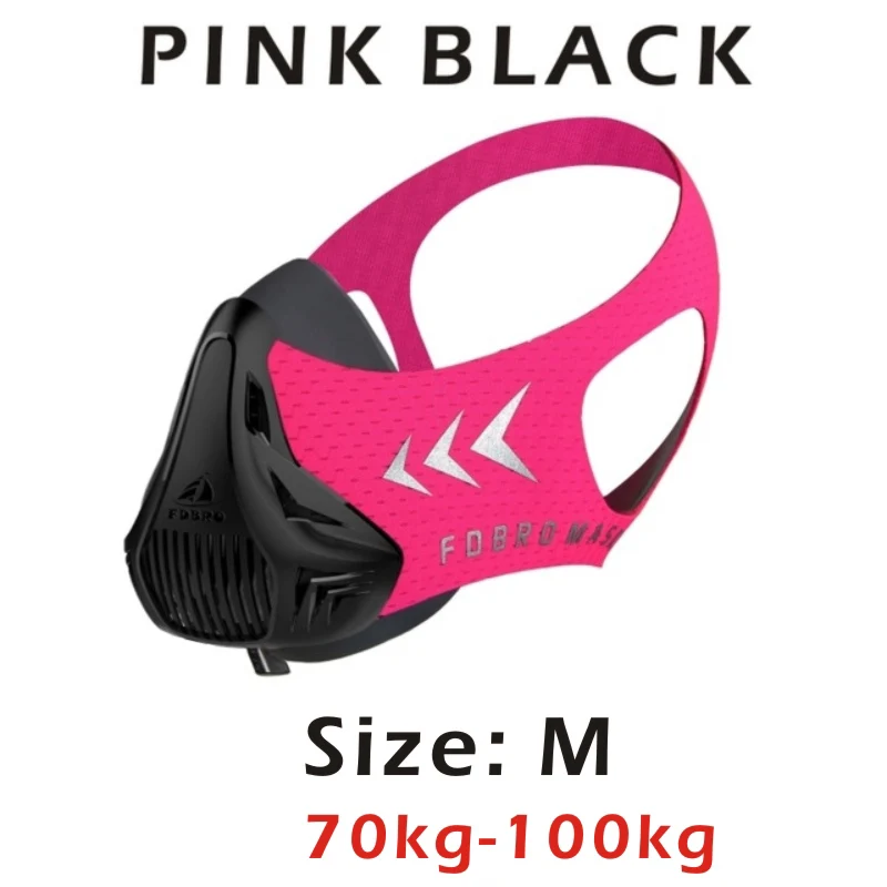 Pink Black M FDBRO спортивные маски 2,0 Phantom для тренировок на подъеме, велосипедные маски для бега, кардио, высокая высота, защитный фильтр для дыхания - Цвет: Pink Black M