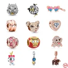 Европейский новый материал 2022 для изготовления ювелирных изделий, Роза, солнцезащитные очки, призрак, самодельные бусины, подходят для оригинальных браслетов Pandora, серебро 925 пробы