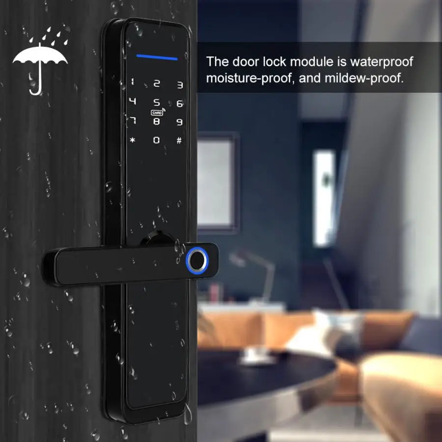 Электронная дверная ручка с Wi-Fi блокировка паролем сканер отпечатка пальца