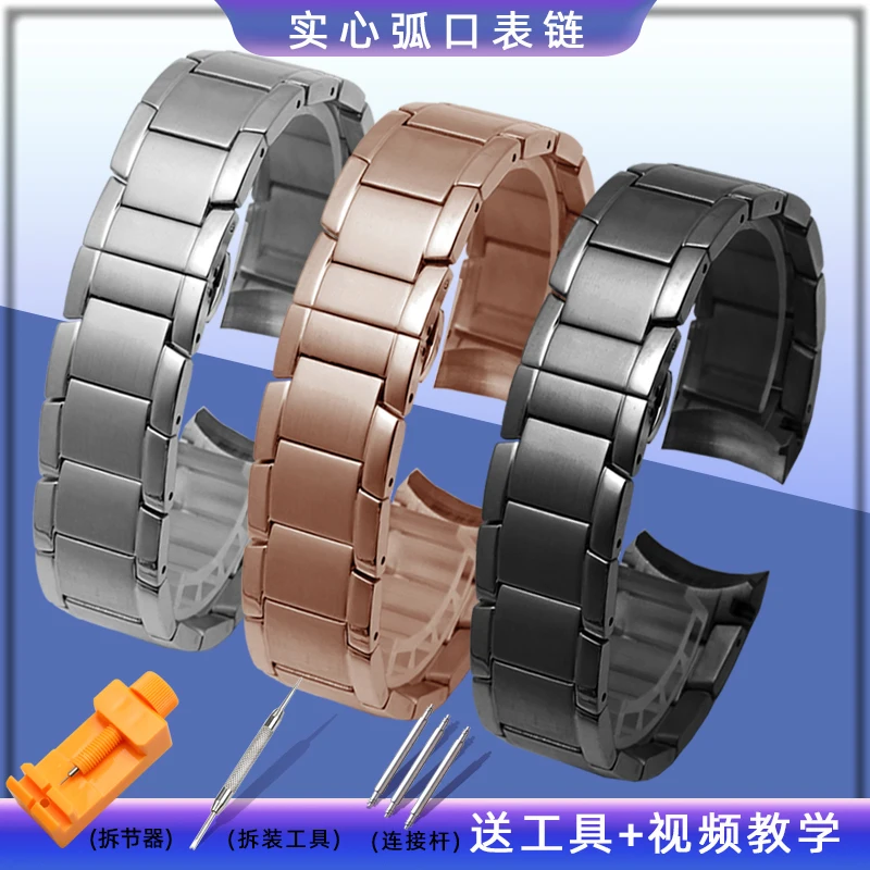 

Solid Stainless Steel Watchband for Armani Steel Watch Strap Ar2432 2458 2453 2452 2457 2454 2460 Arc Mouth Watch Band