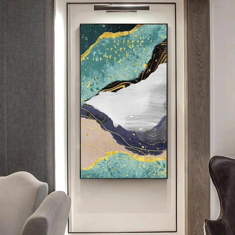 Абстрактные золотые постеры Мраморная настенная Картина на холсте современные