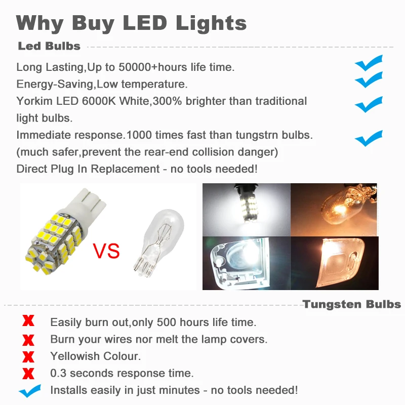 20 шт. Автомобильные светодиодные лампы T10 LED 42 Smd W5W 194 168 | Автомобили и мотоциклы