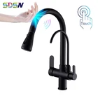 Сенсорные смесители для кухни черный бронзовый выдвижной датчик смеситель для кухни латунный фильтр смеситель для кухни Smart Touch смеситель для кухонной раковины