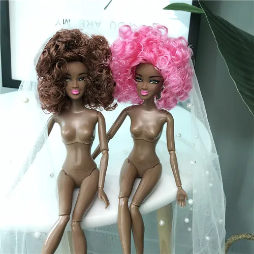 Черная леди африканская кукла красочный парик подвижная игрушка черная ABS