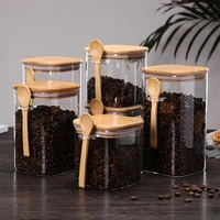 3 ldeas 500 1200ml with spoon sealed jar storage tank condiment coffee beans tank kitchen supplies sugar storage bottle tea box