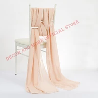 100pcs decor polyester chair covers chiffon chair sashes whitepinkivoryred outdoor wedding hotel banquet chair ties 70x300cm