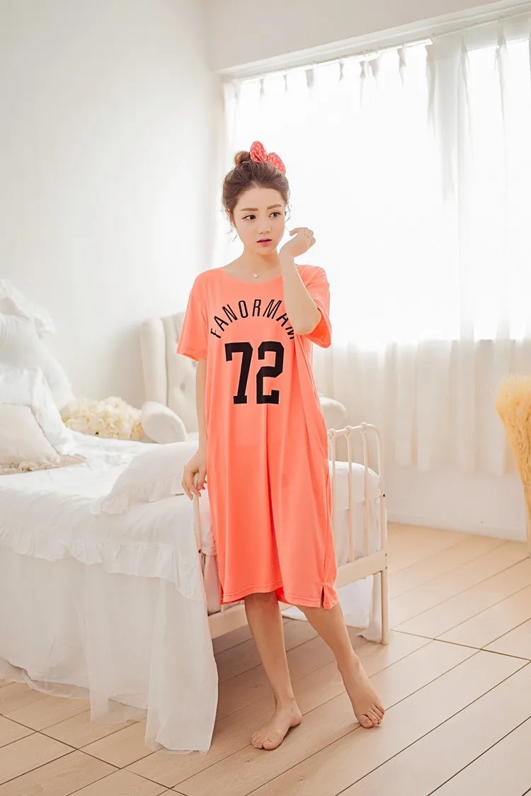 Новинка 2019 летняя Стильная хлопковая ночная рубашка мультяшная Ночная сорочка