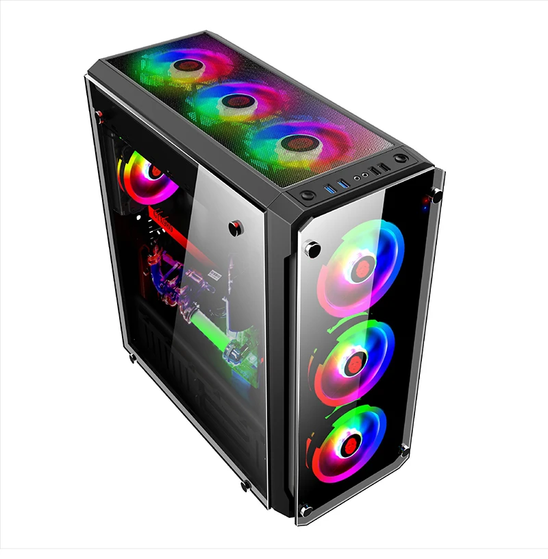 452*208*495 мм E-ATX diy игровой компьютер PC чехол боковая прозрачная стеклянная панель