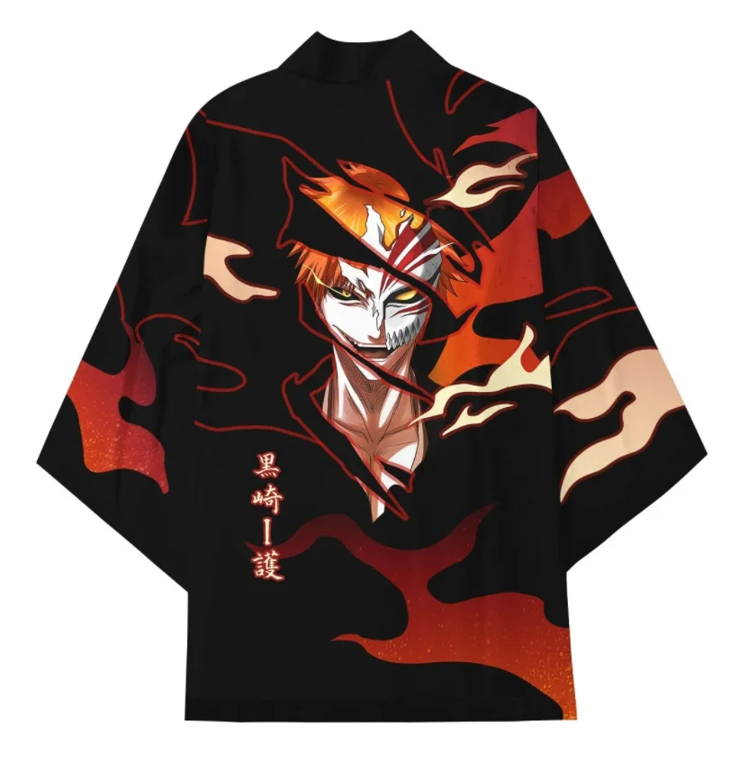 Новое кимоно Kurosaki ichigo из аниме отбеливатель костюмы для косплея хаори
