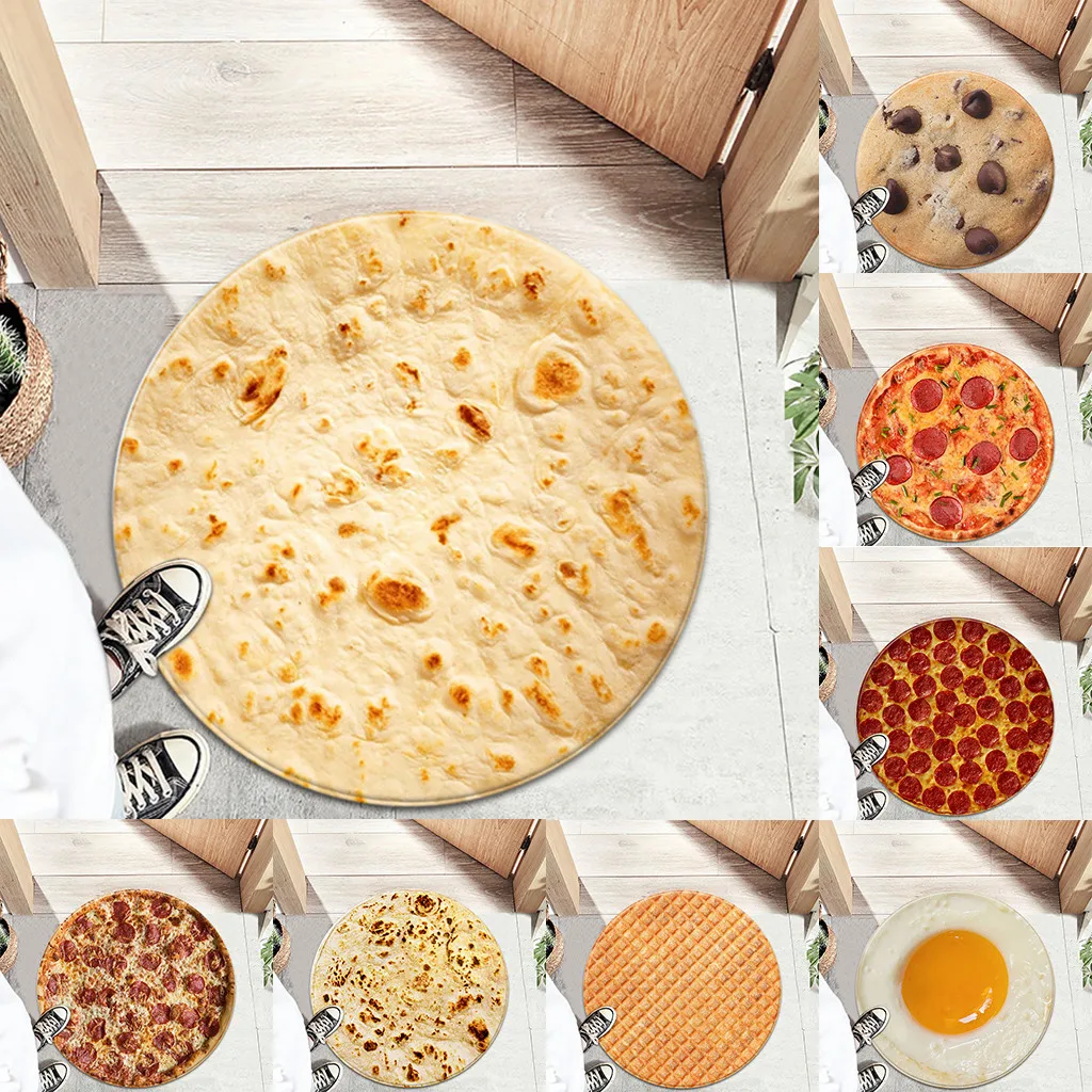 100*100 CM Living room dining Food 3D round carpet coffee table mat computer chair non-slip Bedroom Carpet pet Mats | Дом и сад