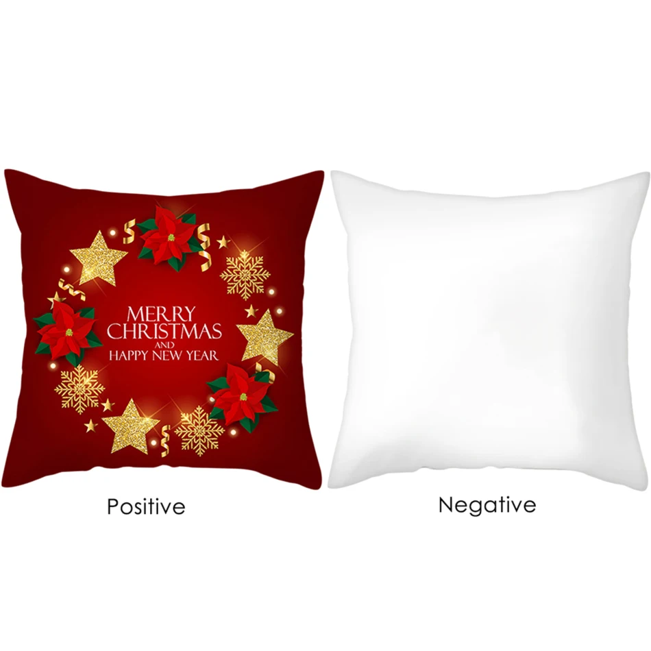 

Nanacoba Christmas Cushion Cover Red and Green Pillow Case Home Decor Happy New Year Decoration Throw Pillowcase for Sofa Seat