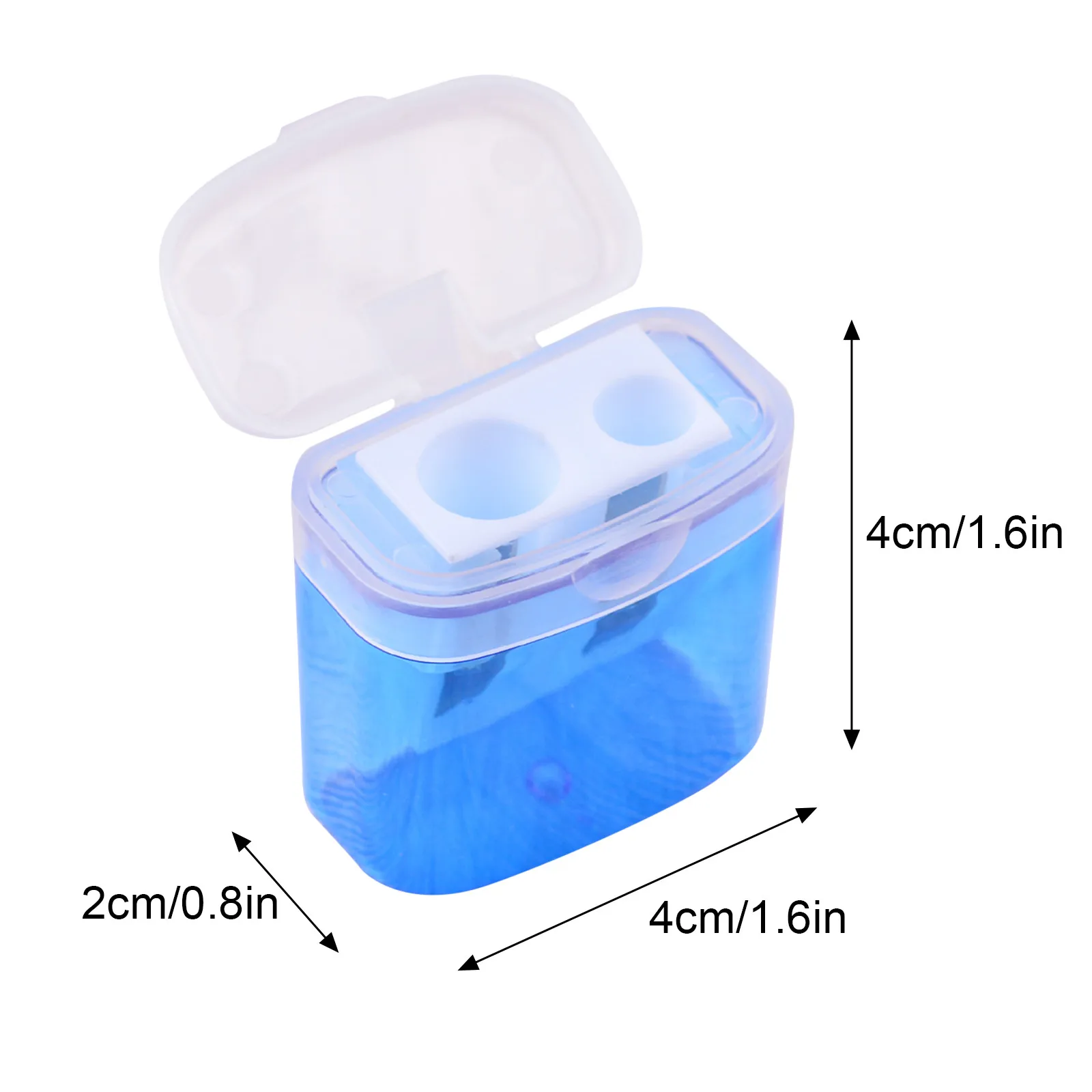 

Double Hole Plastic Pencil Sharpener With Lid Square Pencil Sharpener